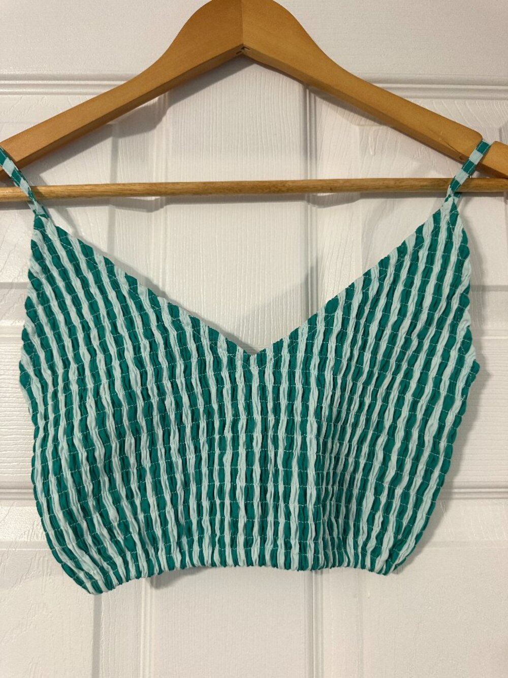 Lusana Striped Crop Top and Short Set